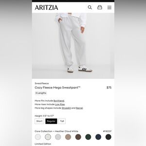 TNA from Aritzia- cozy fleece mega sweatpant